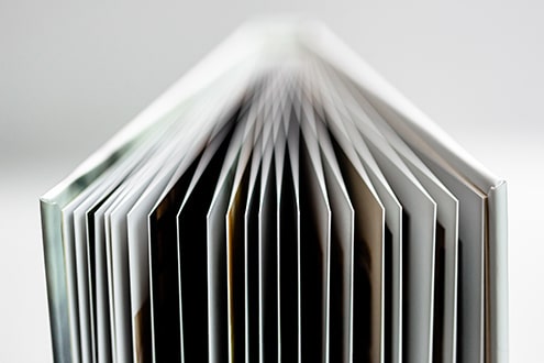 Плотные листы минибука с книжной фотообложкой из переплетного картона