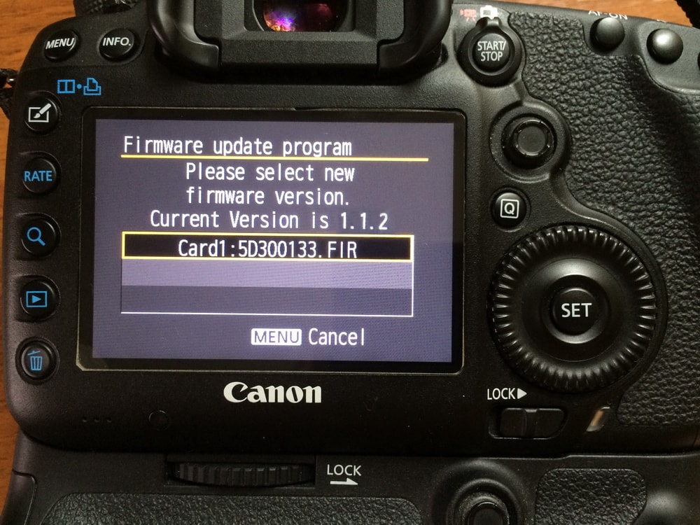 обновление версии прошивки на Canon 5D Mark III